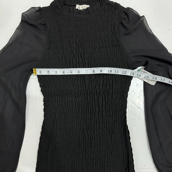 HFYVE Ruffled Smocked Mini Dress - Simons - Size MED  BLACK - Picture 3 of 8